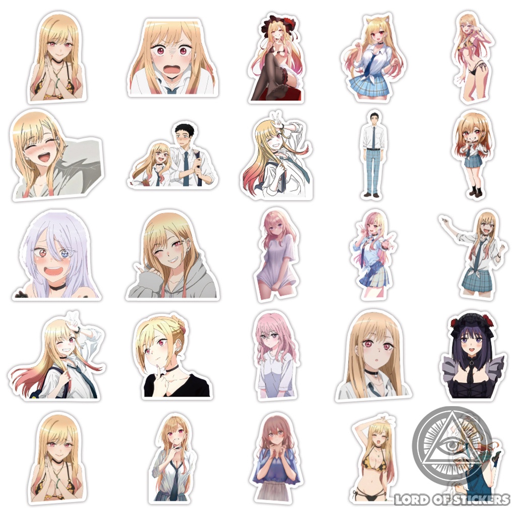 Set 50 Hình Dán My Dress-Up Darling Sticker Marin Kitagawa Anime Manga Chống Thấm Nước Trang Trí Mũ Bảo Hiểm, Laptop, Sổ