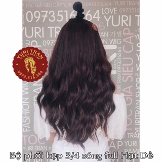 [Kẹp chữ U] Tóc giả chính hãng Yuritran (Kẹp chữ U sóng full ba màu)