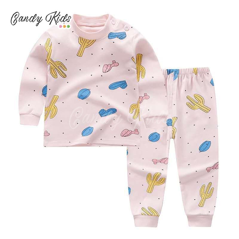 (0-7 Years Old) Boys' Underwear Set Cotton New Girls' Warm Long Sleeve Long Pants Two Piece Suit