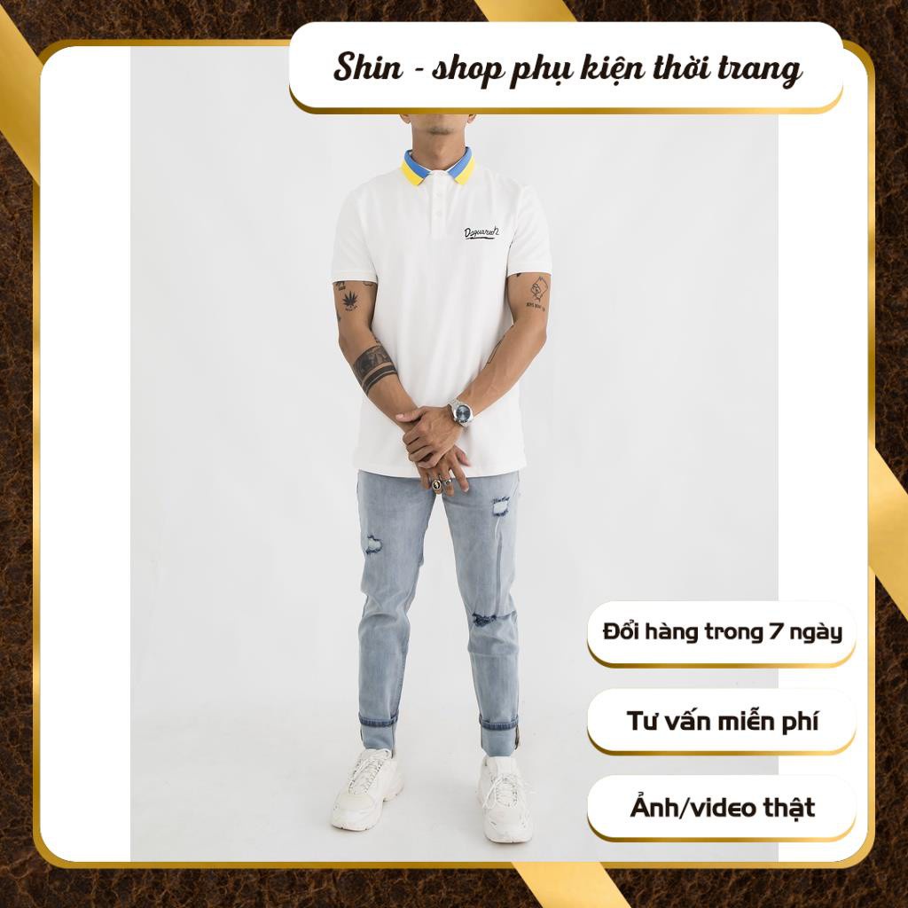 Áo thun POLO nam cổ bẻ phối màu basic vải cá sấu Cotton trẻ trung 2 màu cá tính  - Shin Shop | BigBuy360 - bigbuy360.vn