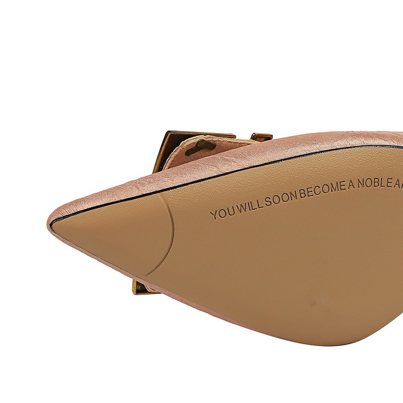 BIGTREE Giày Cao Gót 8.5cm Mũi Nhọn Phối Khóa Vuông Thời Trang Cho Nữ 272-18