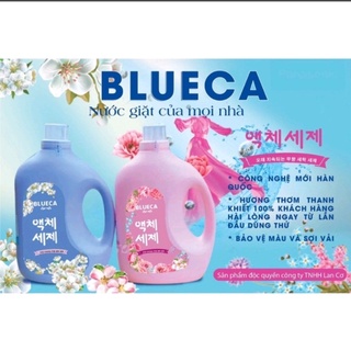 Nước Giặt Xả Blueca Công Nghệ Hàn Quốc - Can 2L Đậm Đặc - Hương Nước Hoa
