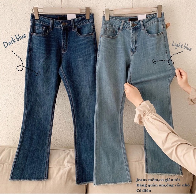 Mini flare jean lưng cao