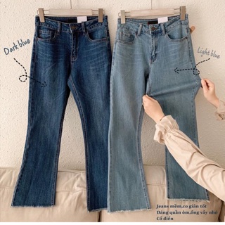 Mini flare jean lưng cao