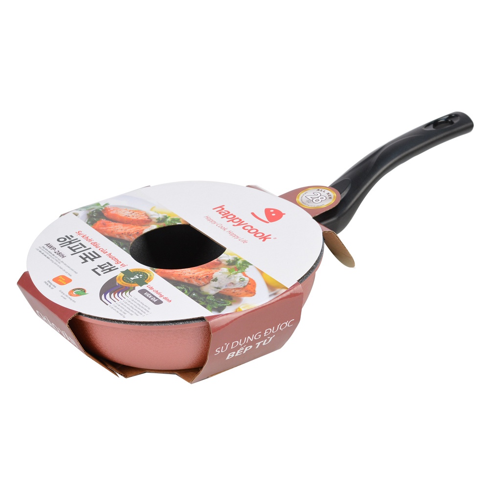 Chảo sâu vân đá đáy từ Happy Cook Aura 28cm AWP-28IH - Chính hãng - Happy Cook