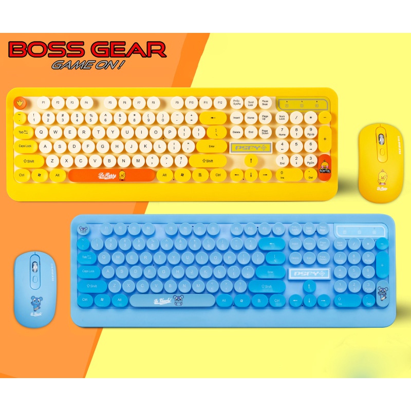 Combo Bàn Phím và Chuột Không Dây Siêu Dễ Thương PSPY K68 Bàn Phím Máy Đánh Chữ