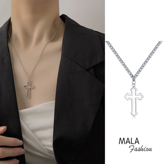 Dây chuyền mạ bạc hình chữ thập phong cách Hàn Quốc