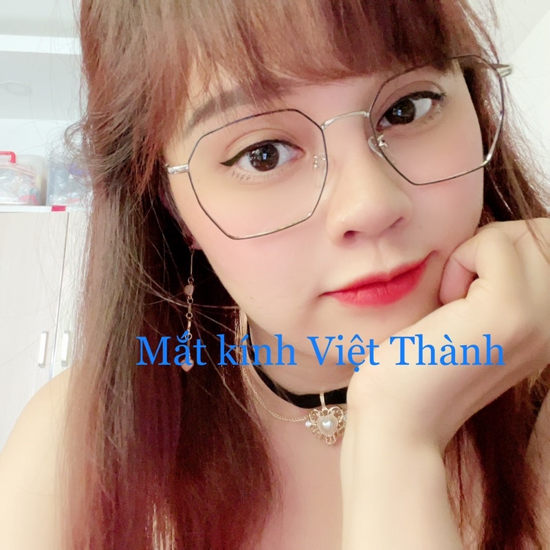 Gọng kính kim loại lục giác lớn lắp được cận LG10