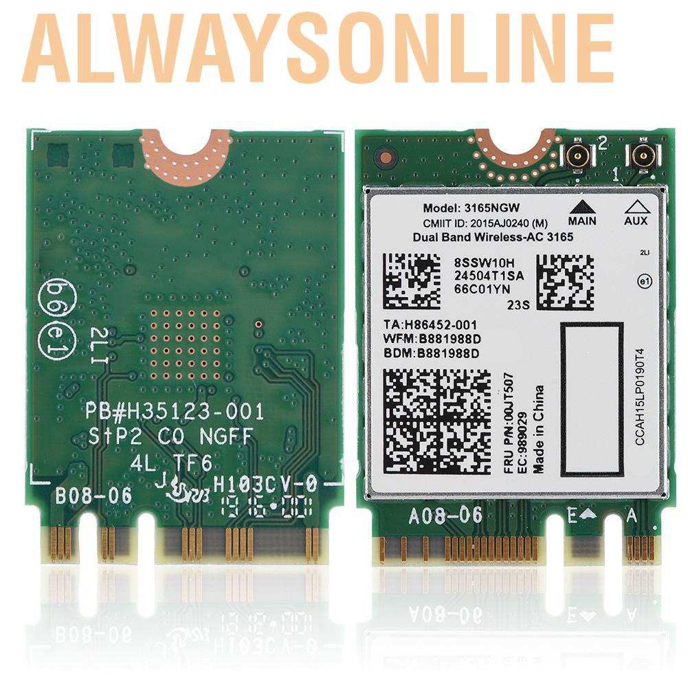 Máy Phát Wifi Không Dây 3165ngw Ngff / M2 433mbps + Bluetooth 4.2 802.11ac