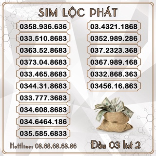 Sim Lộc Phát VIETTEL Giá Siêu Rẻ, List 2- Đăng Ký Gói V120N - Hỗ Trợ Đăng Ký Chính Chủ