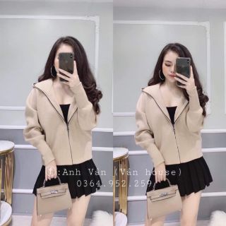 Áo dạ nỉ kéo khoá
