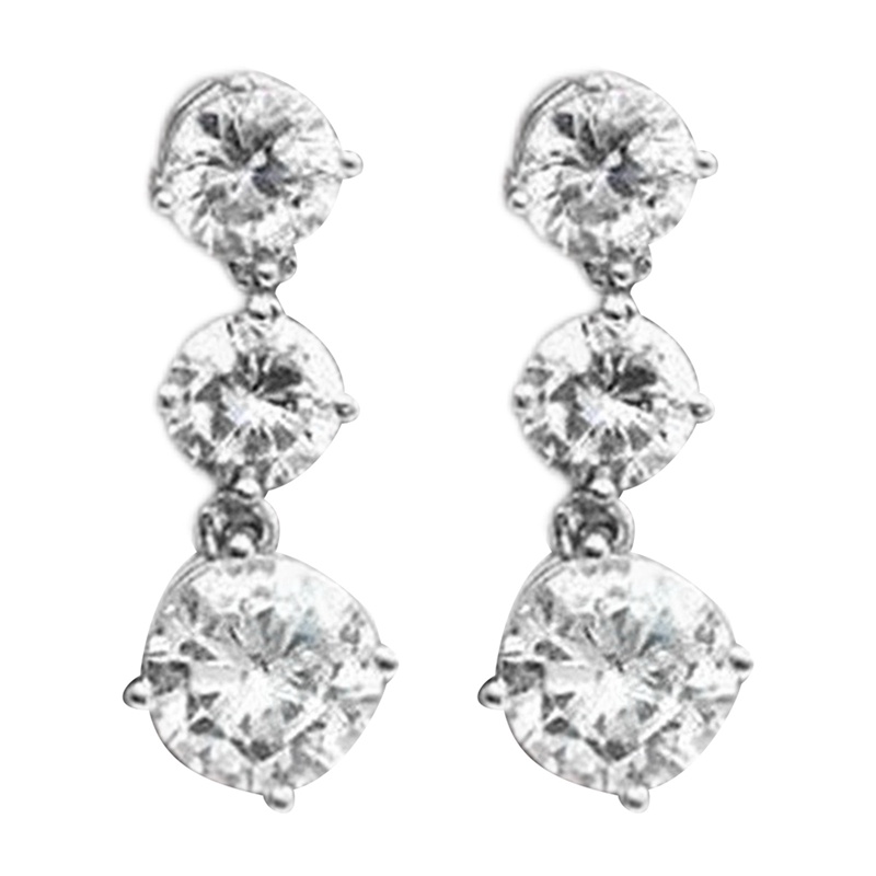 Bông Tai 3 Viên Đá Tròn Thời Trang Đơn Giản Dành Cho Nữ