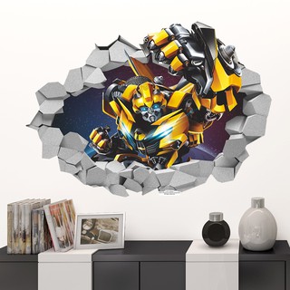 Miếng dán tường hình Bumblebee phá tường , dễ chùi rửa