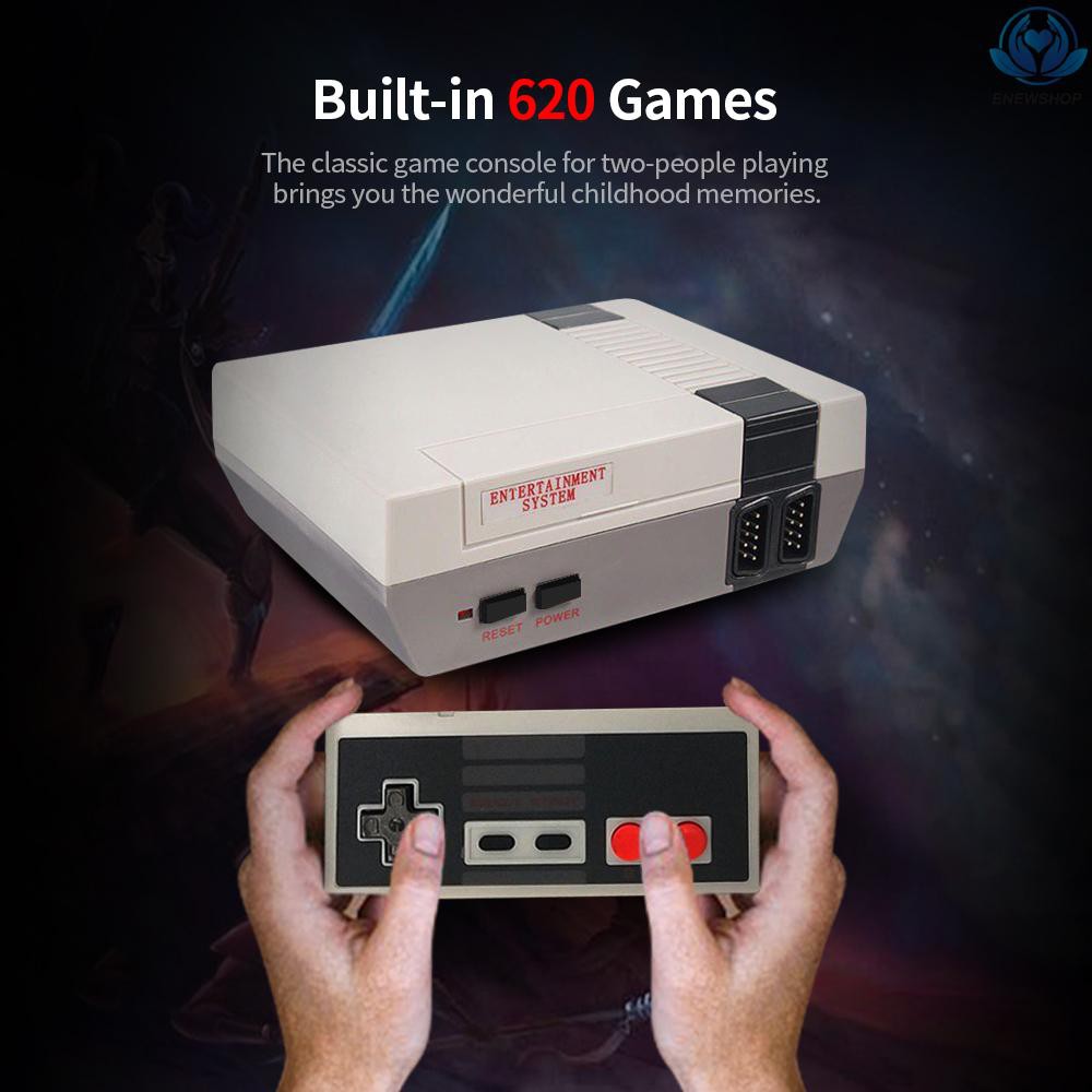 【enew】Built-In 620 Games Mini TV Game Console 8 Bit Classic Handheld Gaming Player AV Output Video Game Console Toys Gifts US Plug