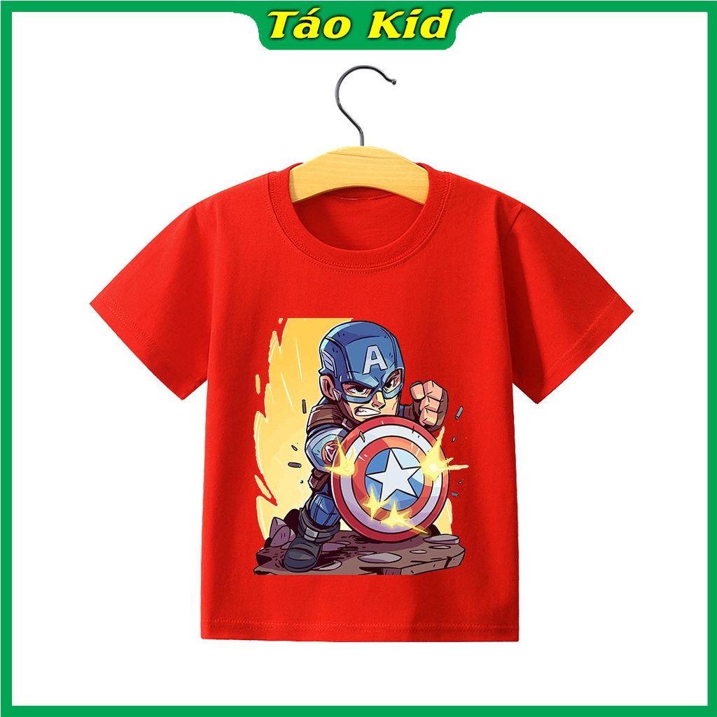 Áo thun bé trai bé gái cộc tay Táo Kid chất cotton in hình Captain  từ 0 đến 10 tuổi hàng VNXK TA81