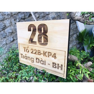 Bảng số nhà bằng gỗ thông dày 12mm