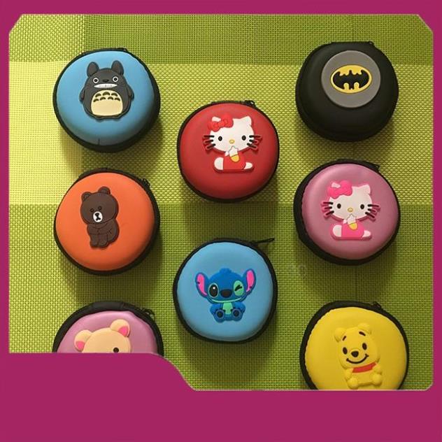 HCM - Hộp đựng tai nghe tròn hình Anime, Totoro, Baymax, Avenger, One Piece
