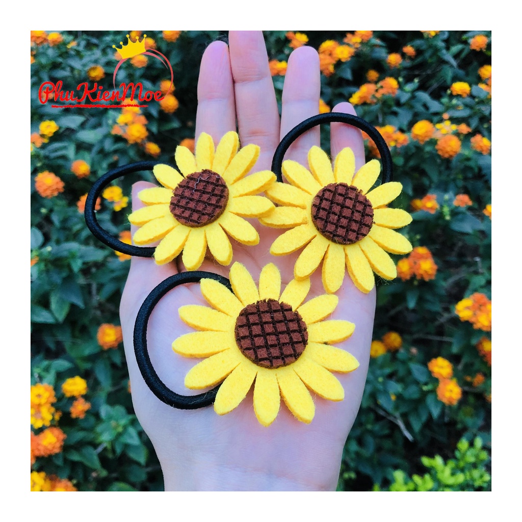 [ ẢNH THẬT ] Chun buộc tóc hoa cúc họa mi siêu HOT HANDMADE