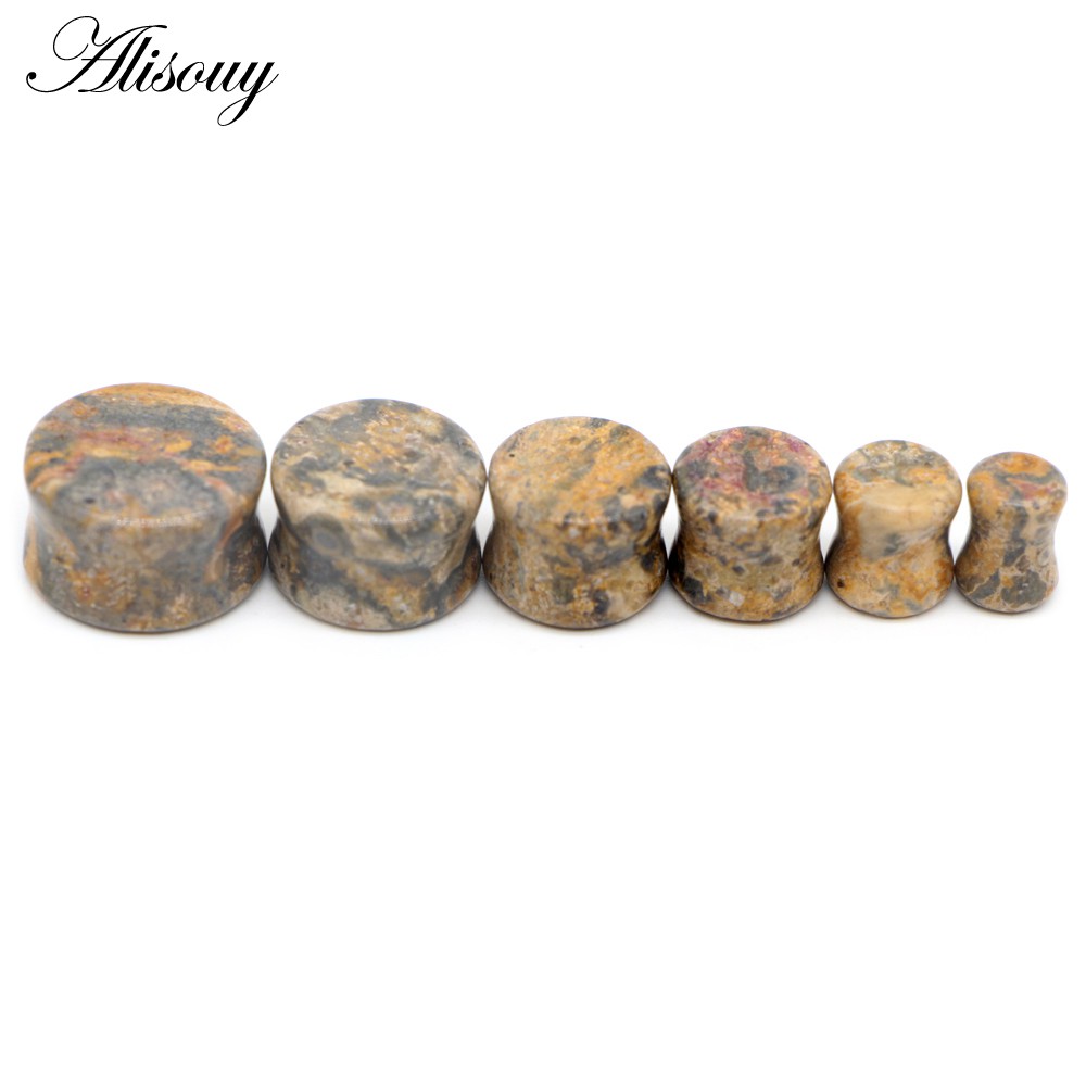 Alisouy 1 Cặp Khuyên Nong Tai Bằng Đá opal Tự Nhiên 5-18mm