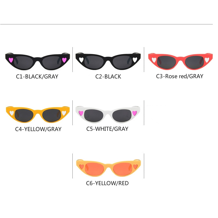 Kính mát thiết kế gọng in họa tiết trái tim nhỏ thời trang