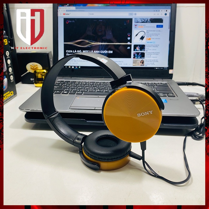 Tai nghe chụp tai gaming headphone có dây chính hãng SONY XB450 máy vi tính laptop