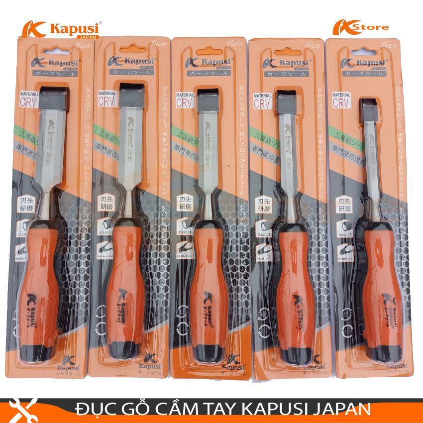 ĐỤC GỖ CẦM TAY KAPUSI JAPAN - TRẠM GỖ TIÊU CHUẨN NHẬT BẢN, CÁC KÍCH THƯỚC 12-16-19-22-25MM