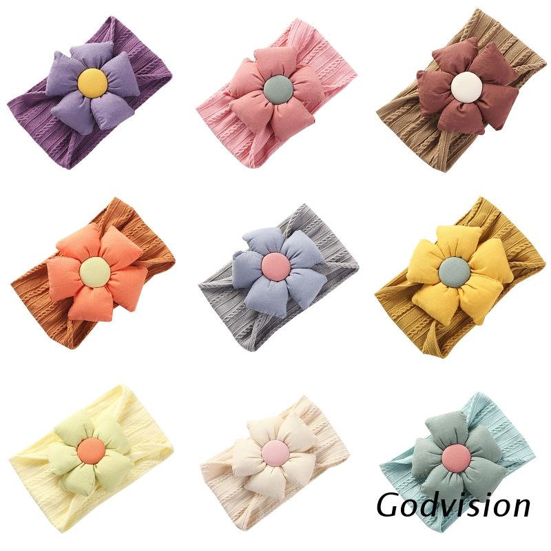 Băng Đô Đội Đầu Bằng Nylon Họa Tiết Hoa Thời Trang Dễ Thương Cho Bé