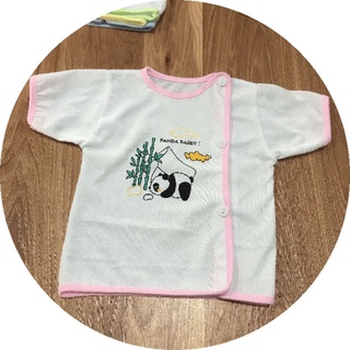Áo cộc sơ sinh cúc lệch Jou trắng in hình cho bé