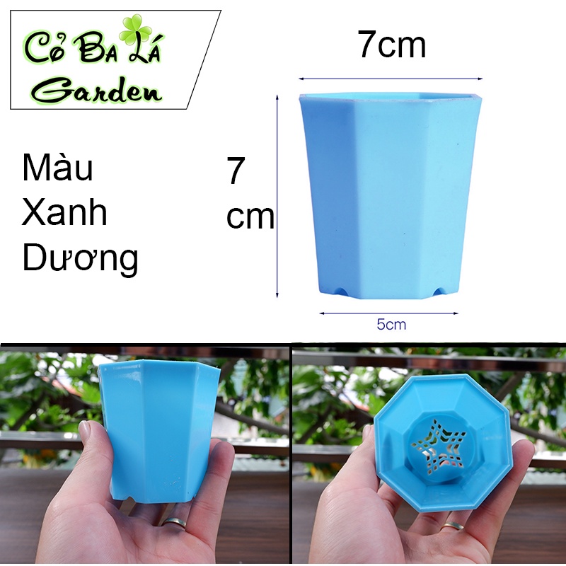 Chậu Nhựa Mini-Hình Bát Giác-trồng sen đá,xương rồng