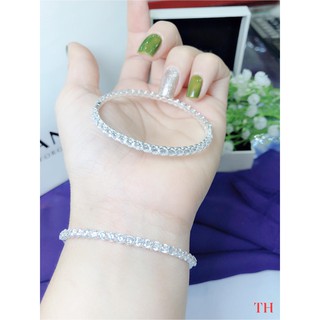 Lắc tay bạc 1 hàng đá