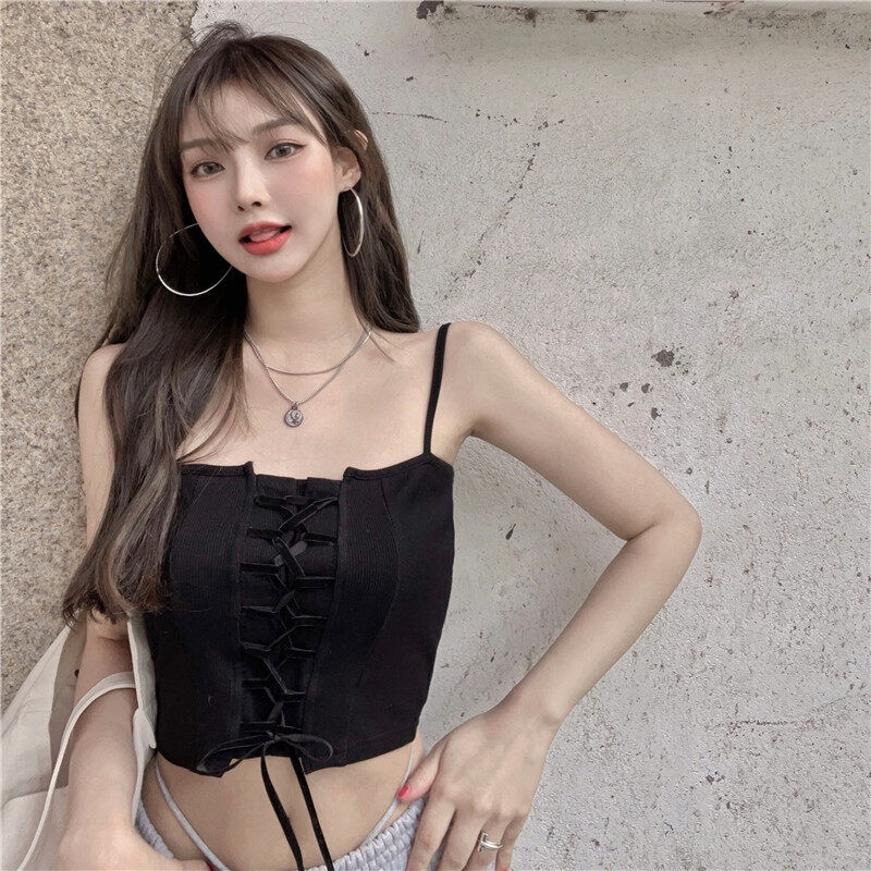 Áo hai dây IELGY kiểu ngắn sành điệu cho nữ