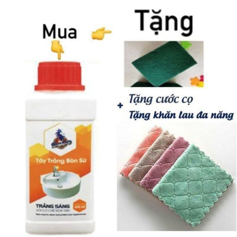 Nước Tẩy Trắng Bồn Sứ Ố Vàng, Vết Nước Đen Lâu Ngày Sabo S