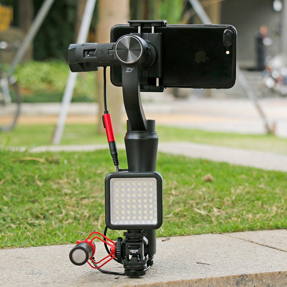 Ulanzi on-camera LED Video Light w cài đặt Boya BY-MM1 Microphone cho Zhiyun Mịn 4 / DJI Osmo 2 / Feiyu Vimble 2