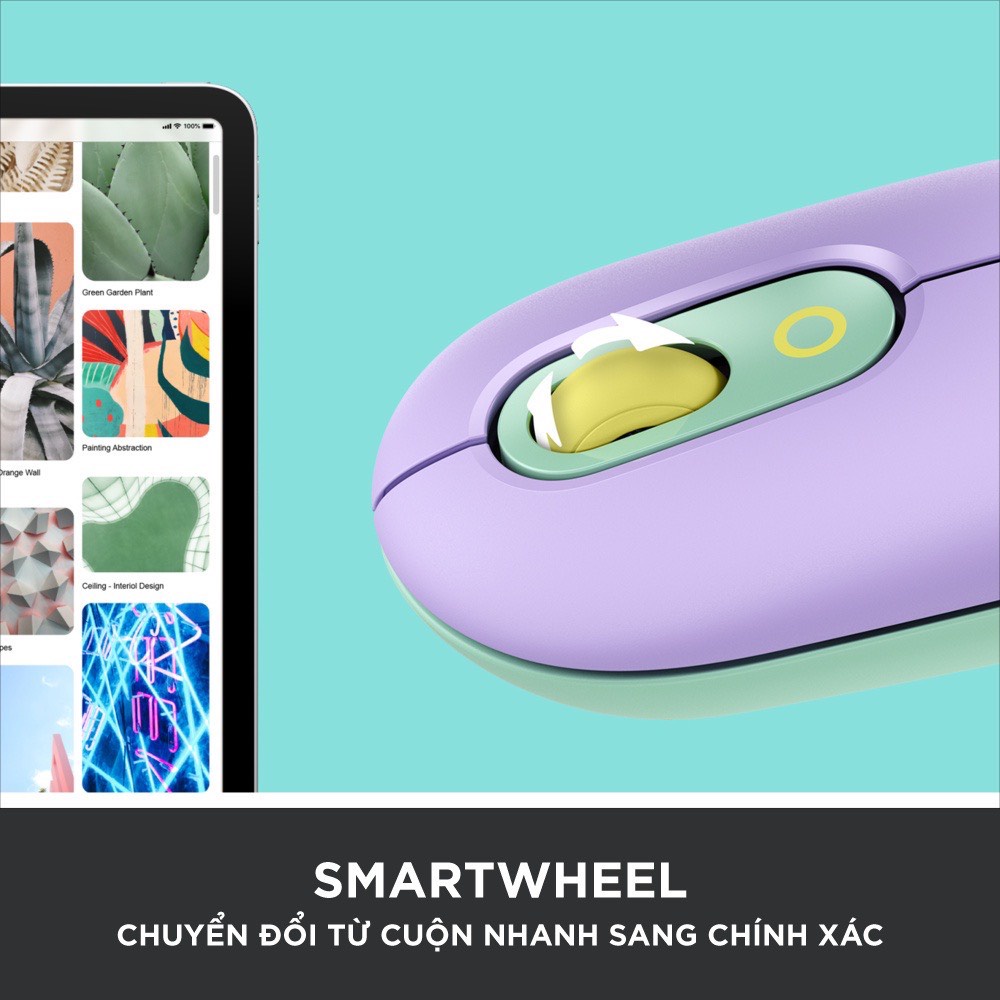 Chuột không dây bluetooth Logitech POP Mouse - Emoji tùy chỉnh, SilentTouch giảm ồn, Cuộn chính xác - MEI STORE