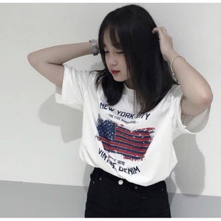 Áo Thun Tay Lỡ Cờ Mỹ