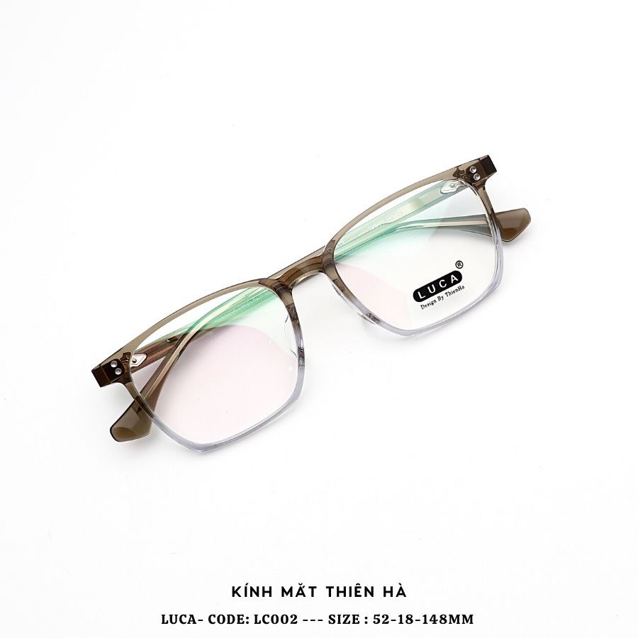 Gọng kính vuông nam Thiên Hà Optical nhựa Acetate thiết kế độc quyền bền, phù hợp độ cận cao LUCA LC001