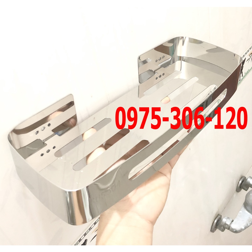 Kệ Sữa Tắm dầu gội trong nhà tắm INOX 304 KG16 1 Tầng KỆ THẲNG THANH, inox 304 sáng bóng chống han rỉ