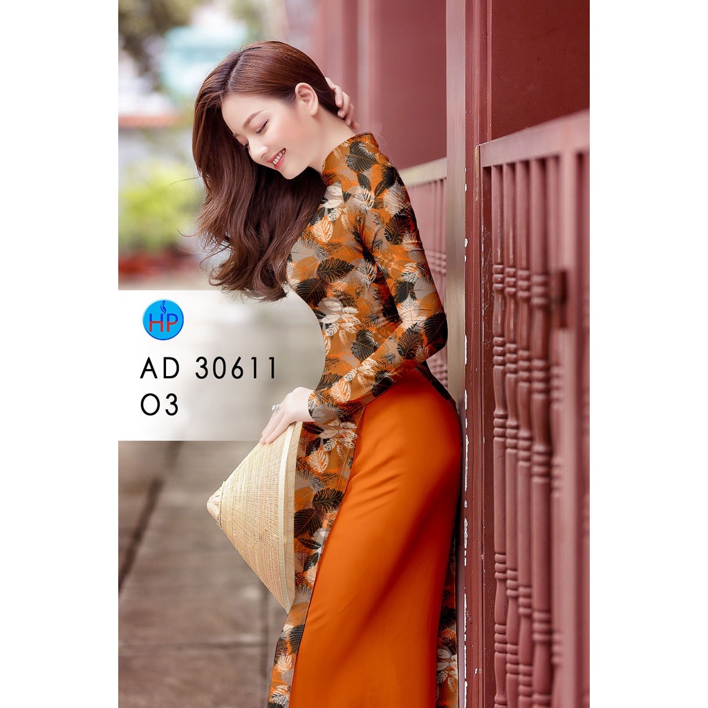 Vải áo dài lá đều (AD 30611), chất lụa ruby bóng nhẹ, sang trọng, mềm, mượt, mịn, mát, co giãn nhẹ bề ngang.