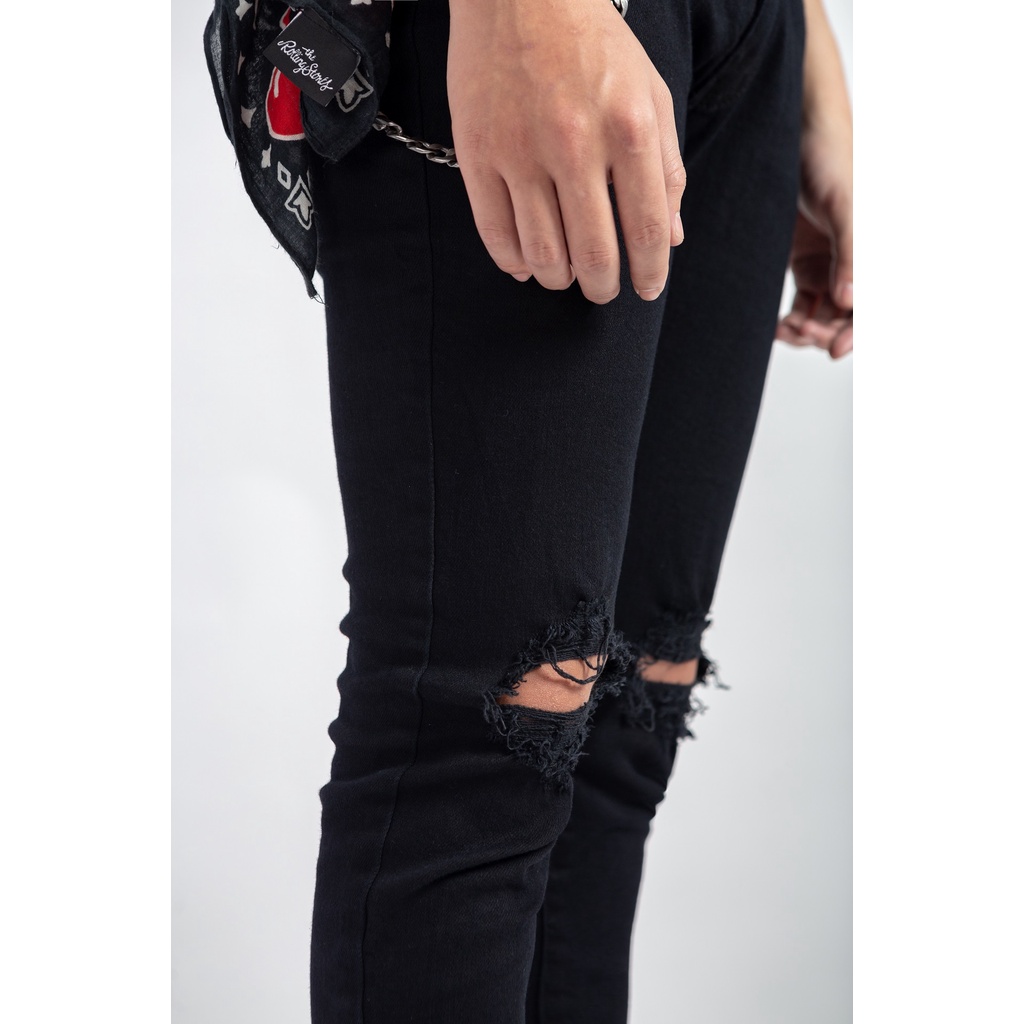 Quần jeans Amand Double Blow-out Skinny Jeans - Black