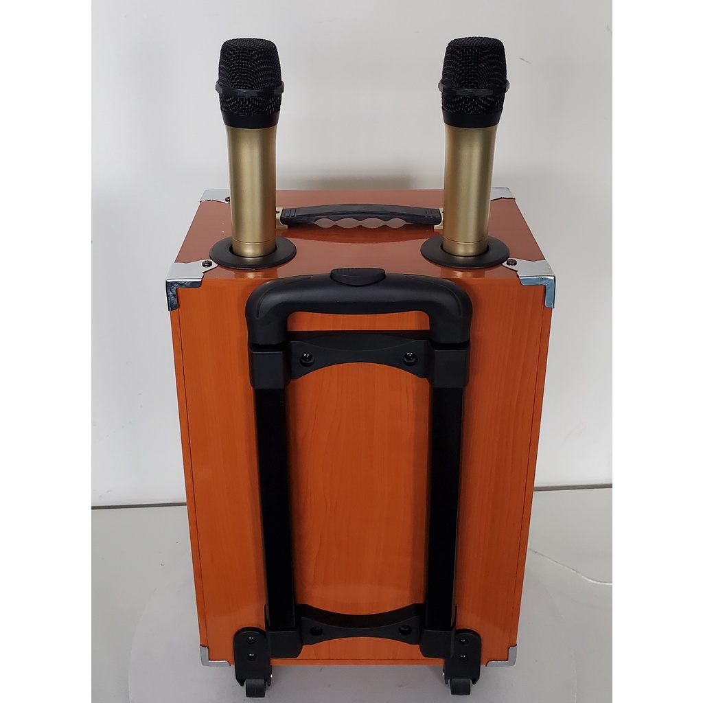 Loa kéo bluetooth Ontekco 8002 di động tặng Kèm 2 mic hát karaoke không dây cao cấp - Bảo hành chính hãng 12 tháng