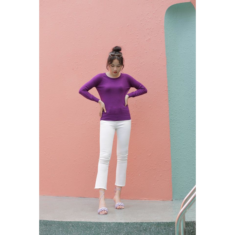 ÁO LEN CỔ TRÒN TRƠN TAY DÀI- NGÂN ROXY | BigBuy360 - bigbuy360.vn