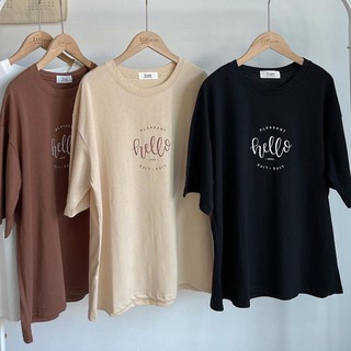 Áo thun nữ tay lỡ Hàn Quốc Lyns phông kiểu chất liệu cotton form rộng phong cách ulzzang.