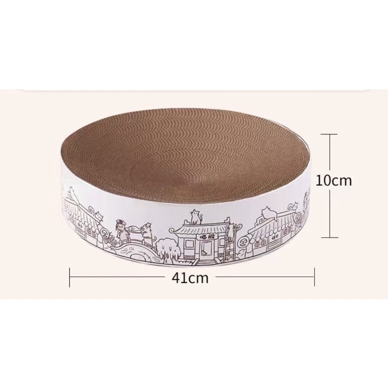 Bàn cào móng hình tròn size bự - Ổ nằm cho mèo tặng catnip kích thước 41x10cm