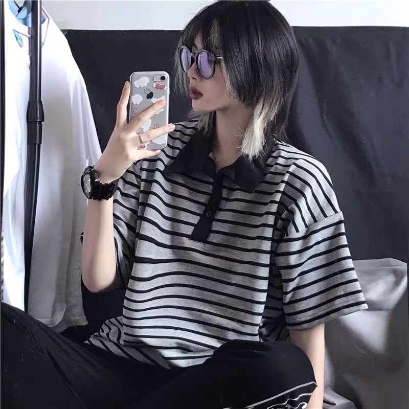 Áo polo sọc ngang