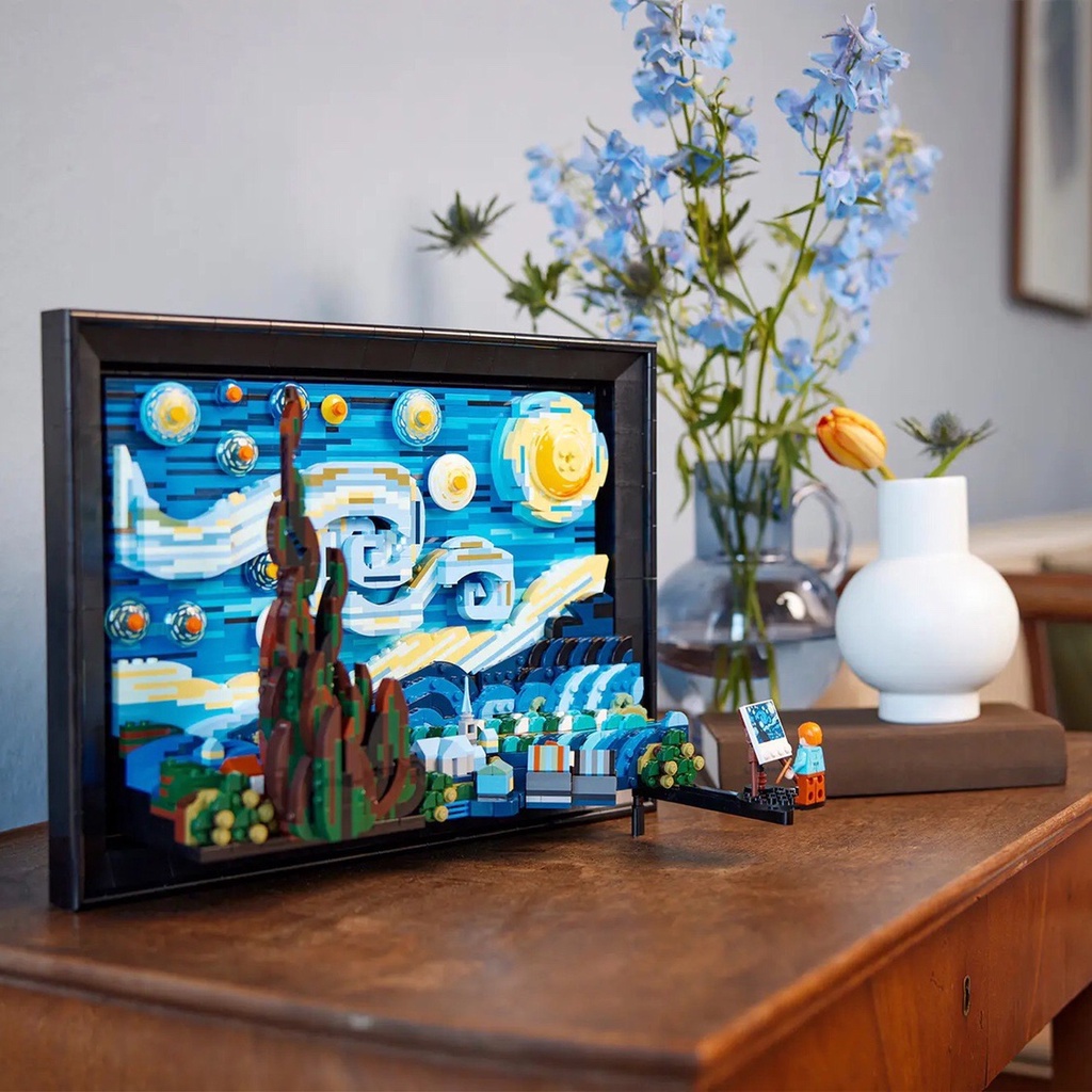 Đồ chơi Lắp ráp Mô hình 21033 Vincent van Gogh The Starry Night Bầu trời đầy sao của Van Gogh Fit 21333