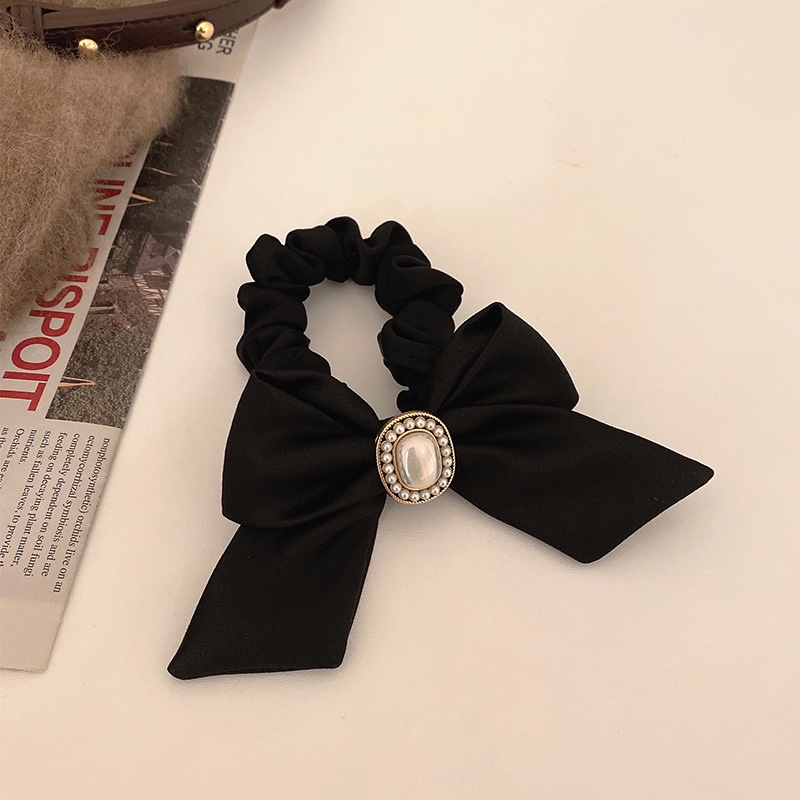 Dây Cột Tóc Cao Su Co Giãn Đính Hạt Ngọc Trai Phong Cách Vintage