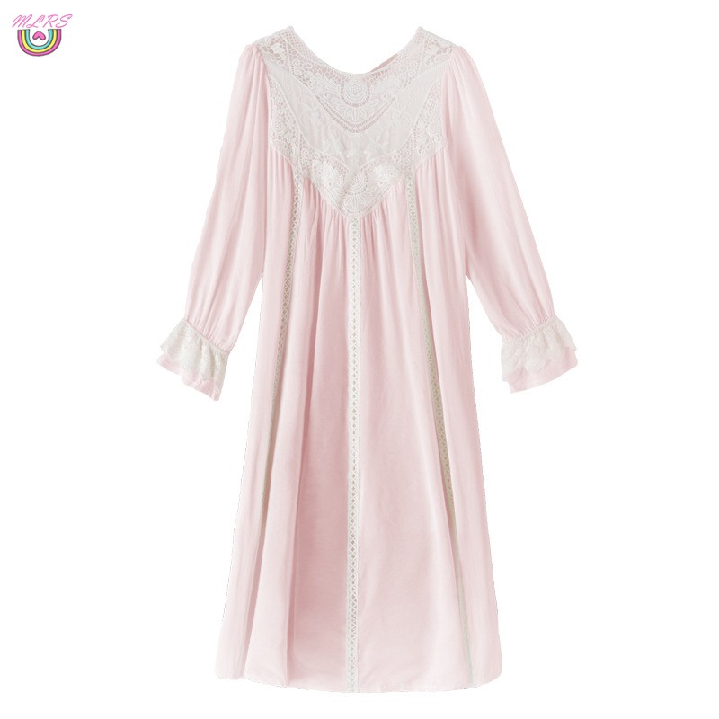 MS Women's Nightgown Long Sheers Vintage Nightdress Lace Lounge Sleepwear Pajamas For Woman &VN | BigBuy360 - bigbuy360.vn
