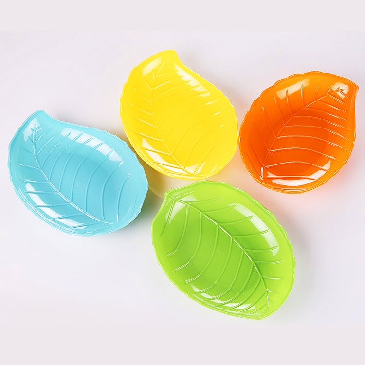 Đĩa nhựa Việt Nhật đựng đồ ăn, trái cây - Đĩa đựng bánh kẹo hình chiếc lá 1241/1242 (DHL03)