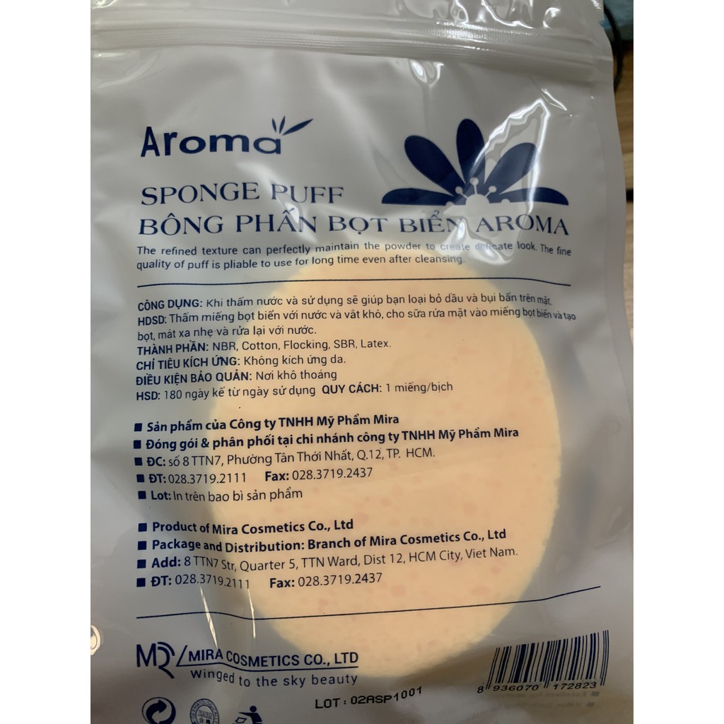 Bông Rửa Mặt Bọt Biển Massage Aroma Sponge Puff Hàn Quốc 7g | BigBuy360 - bigbuy360.vn