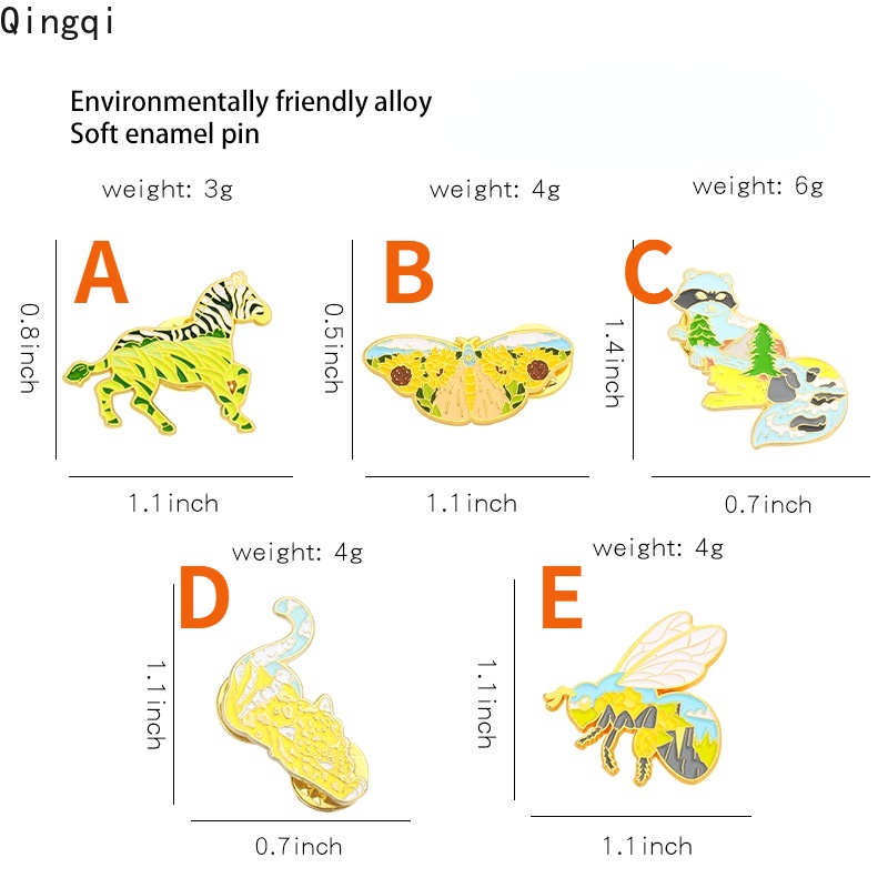 Ghim cài áo MISS ZOE hình ngựa vằn / báo / ong dễ thương sáng tạo